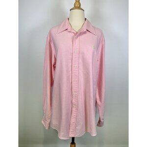 Ralph Lauren Men's XL Pink Cotton Oxford Button Down Shirt Vintage 06 Custom Fit